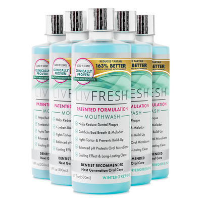 LIVFRESH Wintergreen Mouthwash - 5 Pack